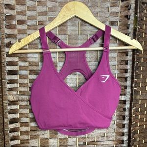 Gymshark Magenta Sports Bra | Ballerina-Wrap Style
